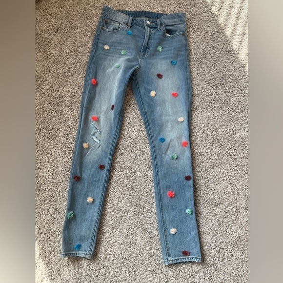 Lucky Brank Bridegetti Skinny Pompom Jeans Size 4 - Picture 2 of 8